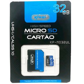 Cartao-de-Memoria-High-Speed-Micro-Sd-32gb-Knup-Kp-m032ul-com-Adaptador