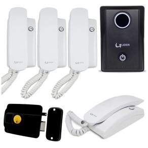 Kit-Porteiro-Eletronico-Lider-LR-570-Smart---Fechadura-Lider-LR-120S---2-Interfones-Lider-LR-2015