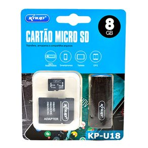 Cartao-de-Memoria-micro-sd-8GB-com-Adaptador-USB-Knup-KP-U18