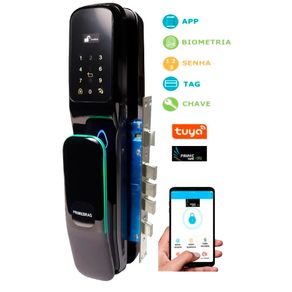 Fechadura-Digital-Biometrica-Eletronica-Wifi-Primebras-Porche-P-100K-Preta